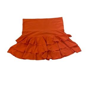adorable orange Icon ruffle mini skirt